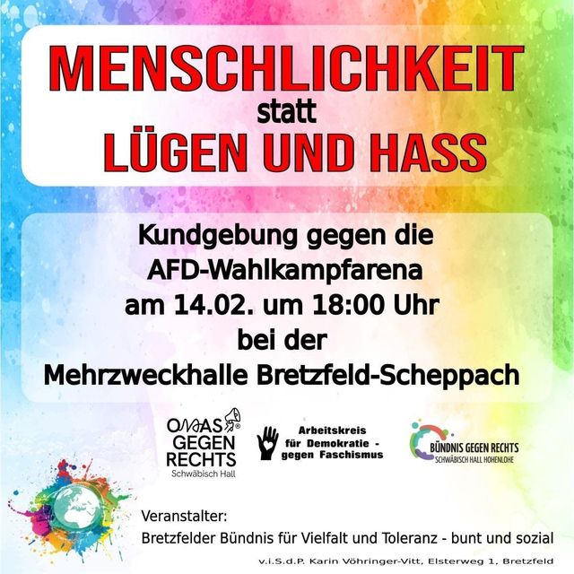 Menschlichkeit statt Lügen und Hass