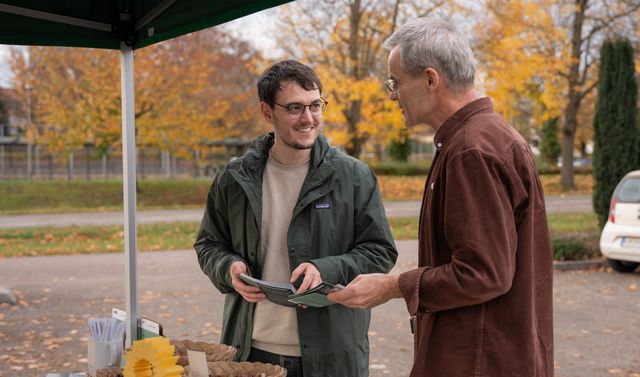 Infostand am Hafenmarkt in Öhringen
