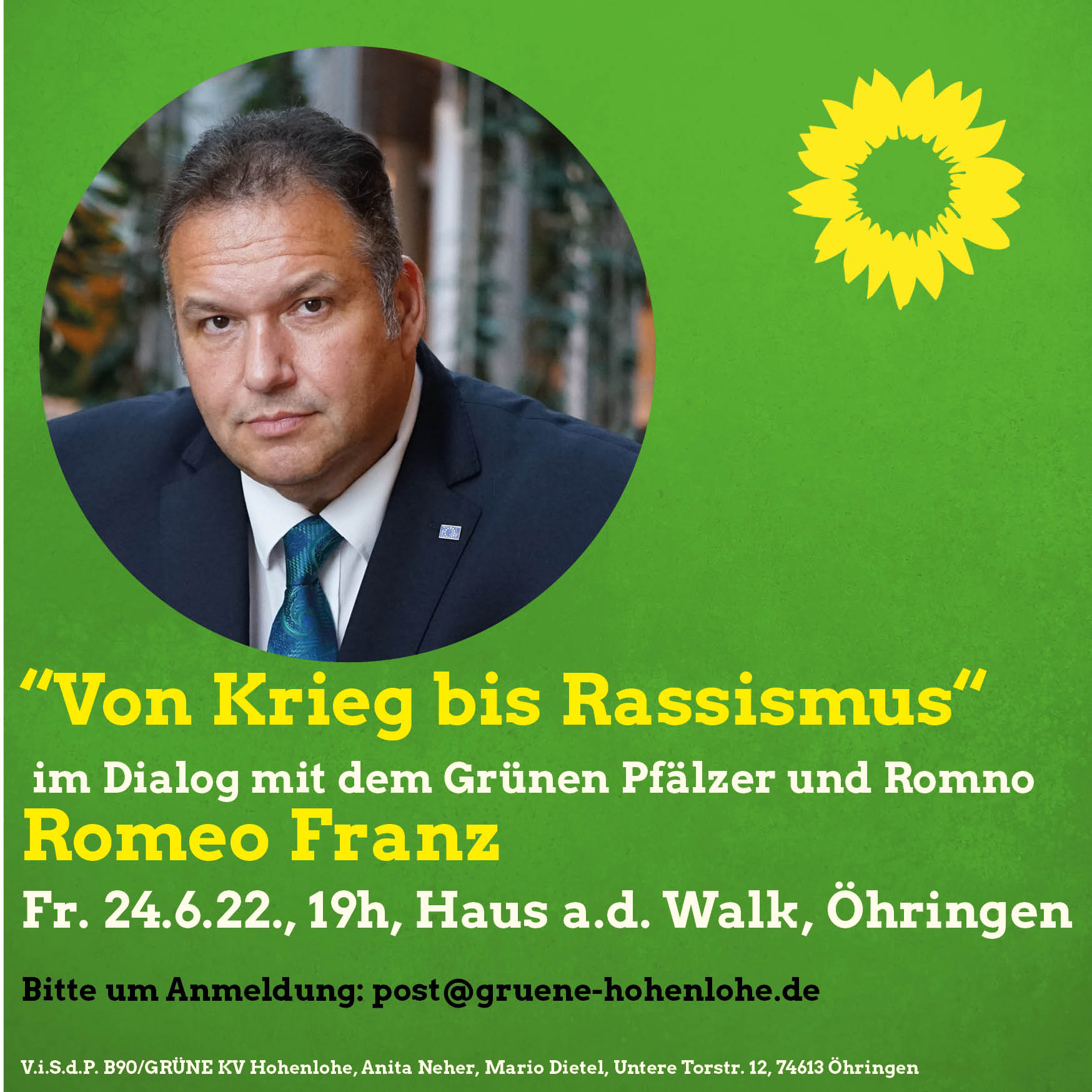 “Von Krieg bis Rassismus“ im Dialog mit dem Grünen Pfälzer und Romno ...